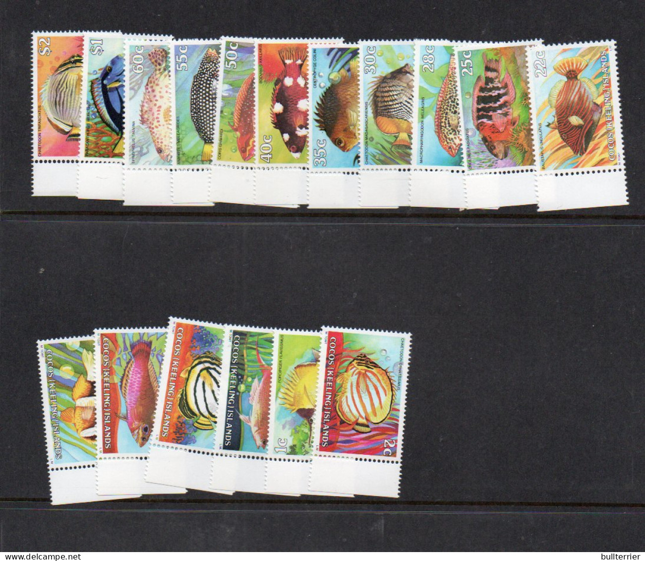 COCOS KEELING ISLANDS - 1979 - FISH DEFINITIVE SET OF 17  MINT NEVER HINGED, - Islas Cocos (Keeling)