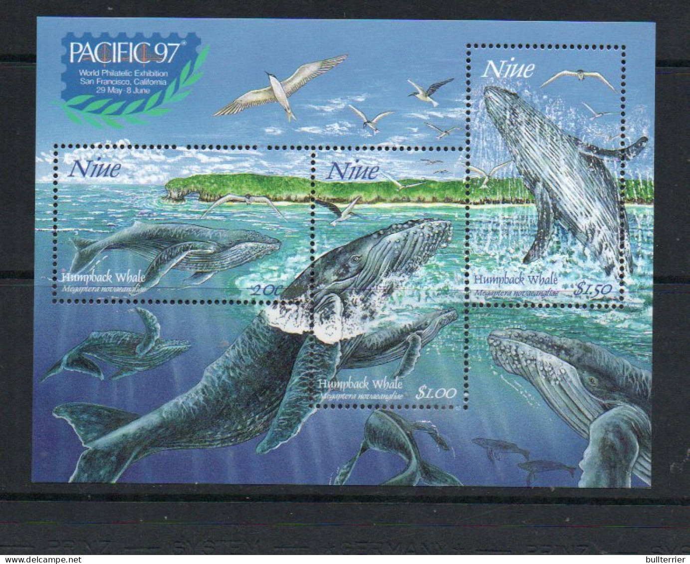 NIUE - 1997 - PACIFICA  WHALES   SOUVENIR SHEET MINT NEVER HINGED  - Niue