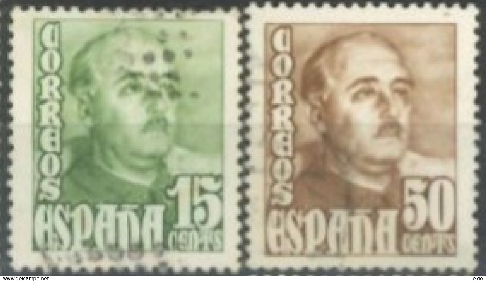 SPAIN, 1948/49, GENERAL FRANCO STAMPS SET OF 2, # 752, &765, USED. - Oblitérés