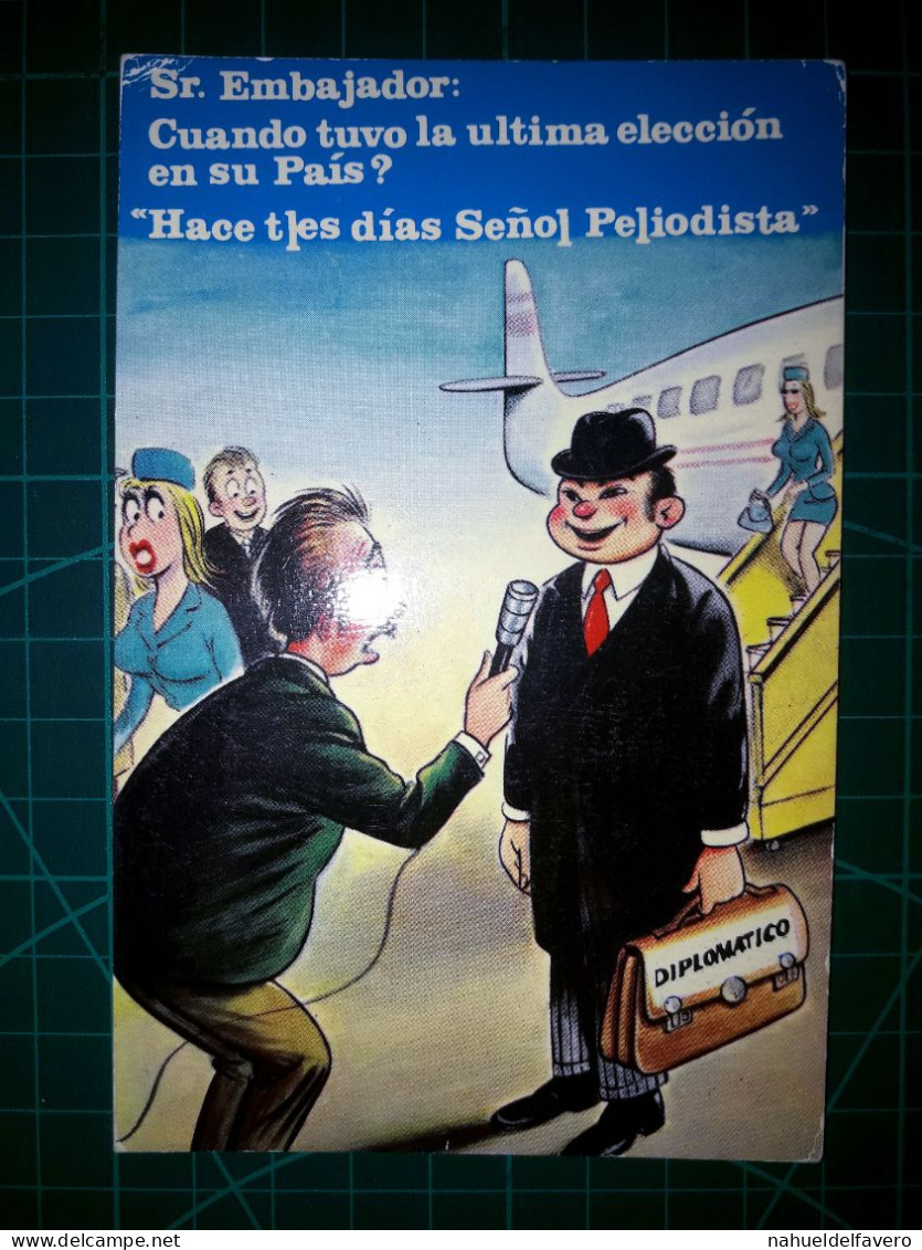 ARGENTINE, Carte Postale Vintage, Illustration Amusante Avec Des Caricatures Drôles Et Hilarantes. Comédie, Humour.. - Humour