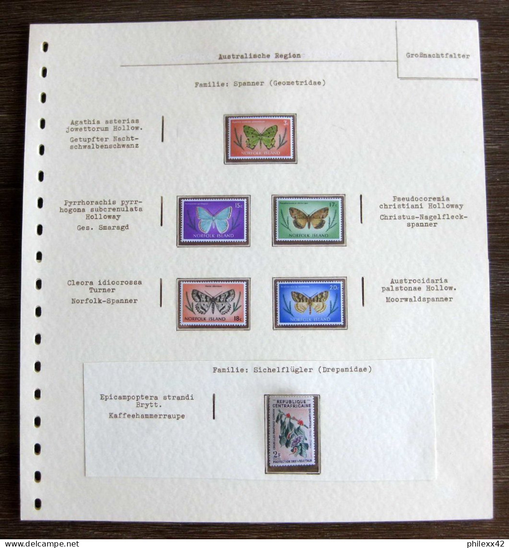 54640 Norfolk République Centrafricaine Papillons Papillon Schmetterlinge Butterfly Butterflies Neufs ** MNH - Vlinders