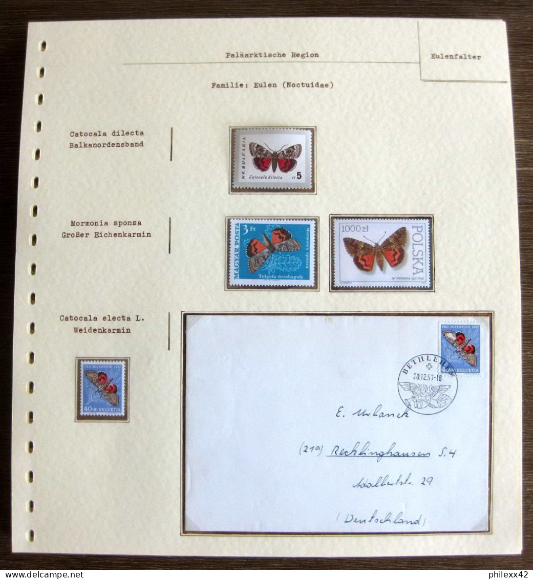 54654 Hongrie Hungary Suisse Fdc 1957 Papillons Papillon Schmetterlinge Butterfly Butterflies Neufs ** MNH - Vlinders