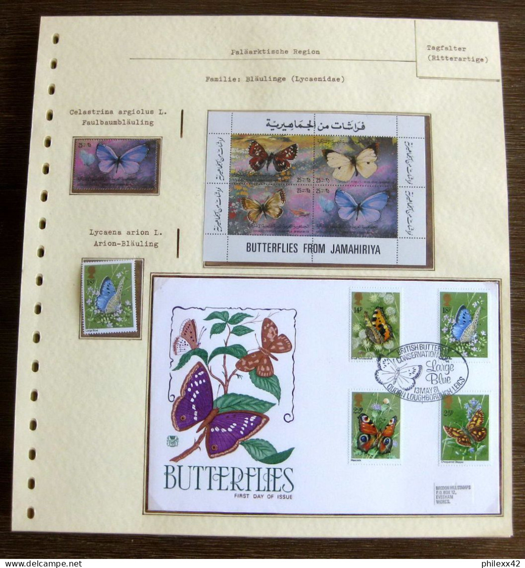 54573 Grande Bretagne Great Britain Fdc Syrie Syria Papillons Schmetterlinge Butterfly Butterflies Neufs ** MNH - Vlinders