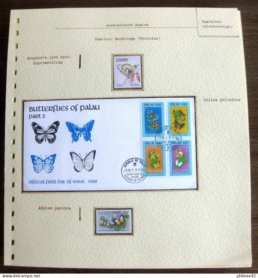 54552 Palau Fdc Samoa Christmas Islands Fdc 1989 Papillons Papillon Schmetterlinge Butterfly Butterflies Neufs ** MNH - Vlinders