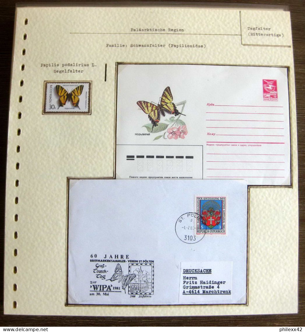 54352 Autriche Austria Fdc Russie Russia Stationery Papillons Schmetterlinge Butterfly Butterflies Neufs ** MNH - Papillons
