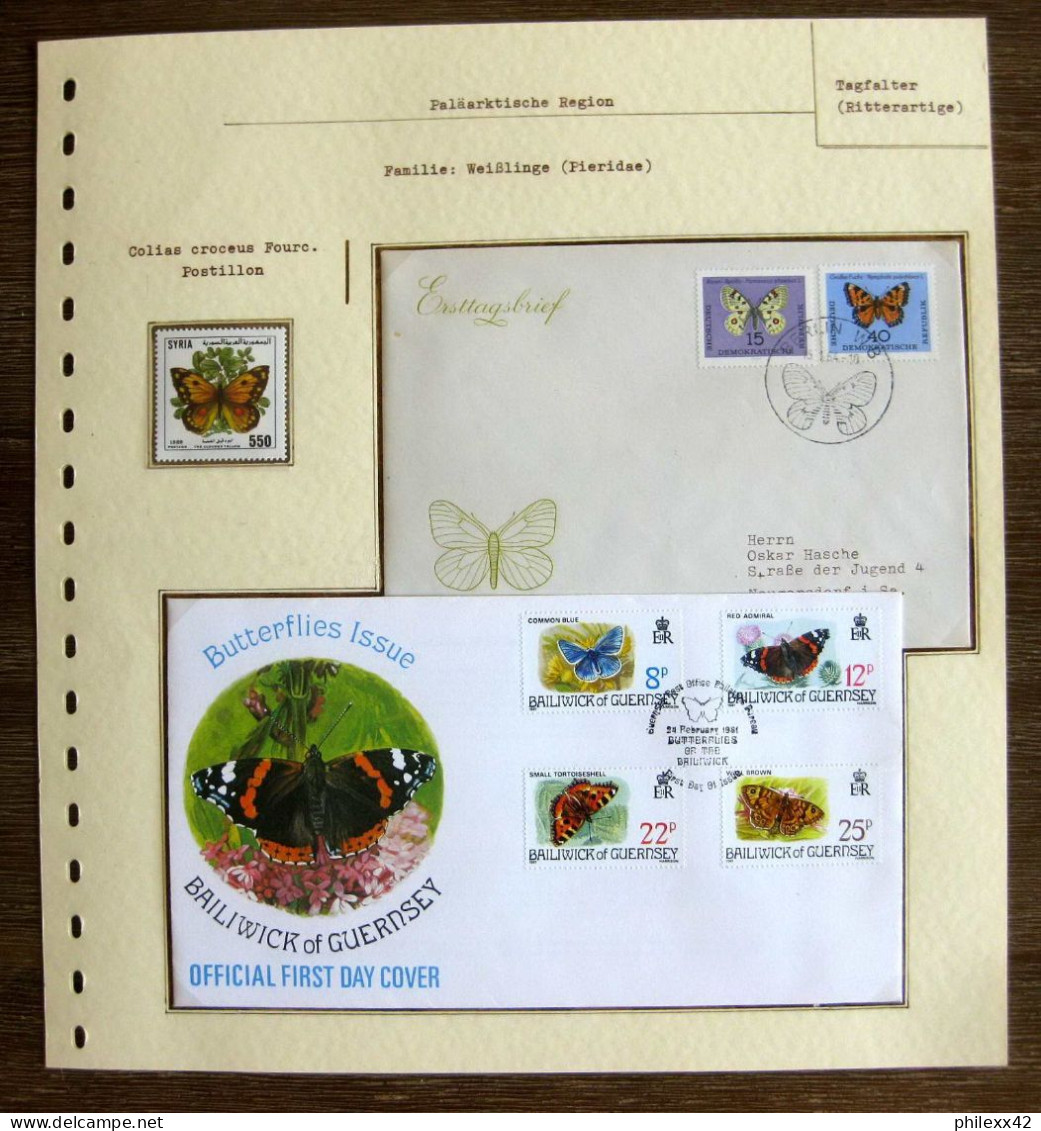 54346 Allemagne Germany DDR Guernsey Fdc 1981 Syria Papillons Schmetterlinge Butterfly Butterflies Neufs ** MNH - Papillons