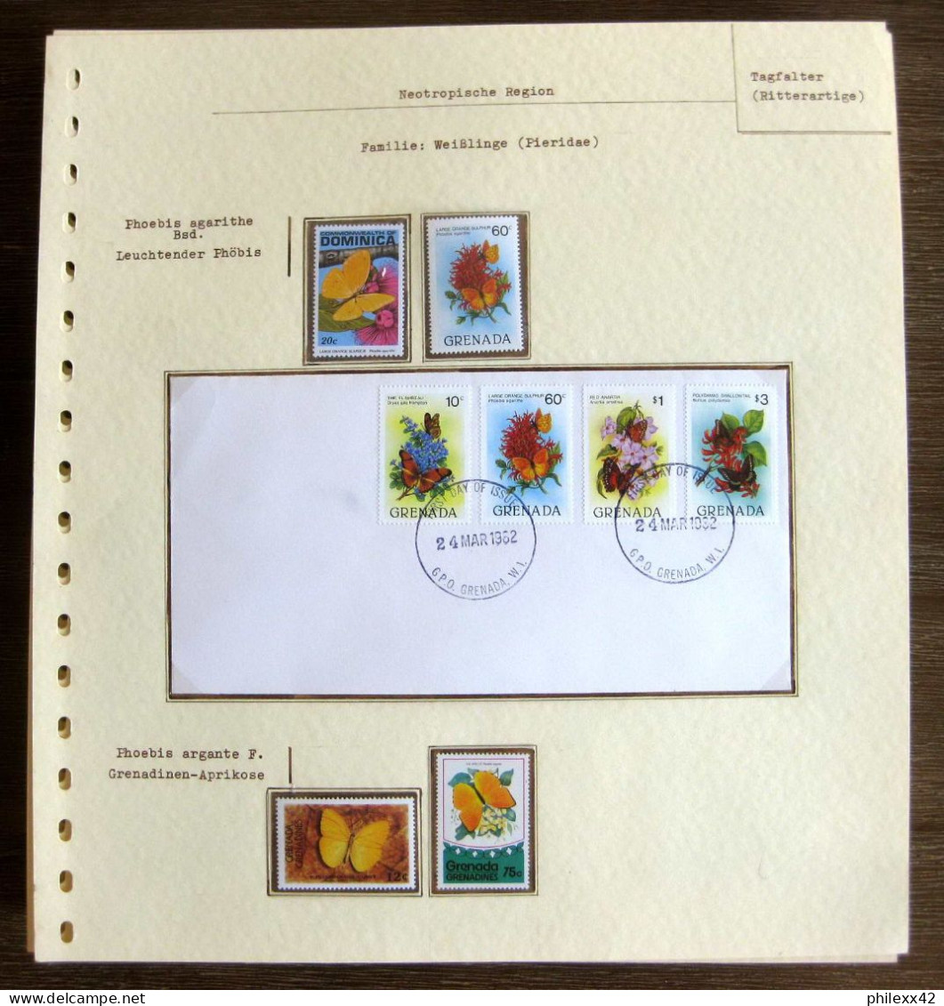 54307 Grenada Dominica Fdc 1982 Papillons Papillon Schmetterlinge Butterfly Butterflies Neufs ** MNH - Papillons