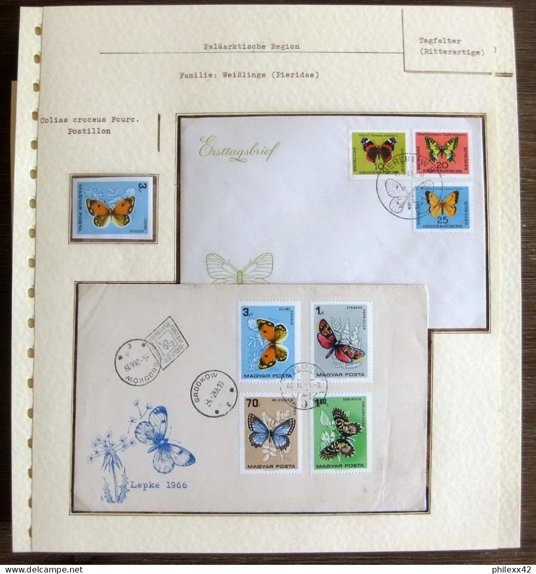 54295 Hongrie Hungary Allemagne DDR Fdc Non Dentelé Imperf Papillons Schmetterlinge Butterflies Neufs ** MNH - Papillons