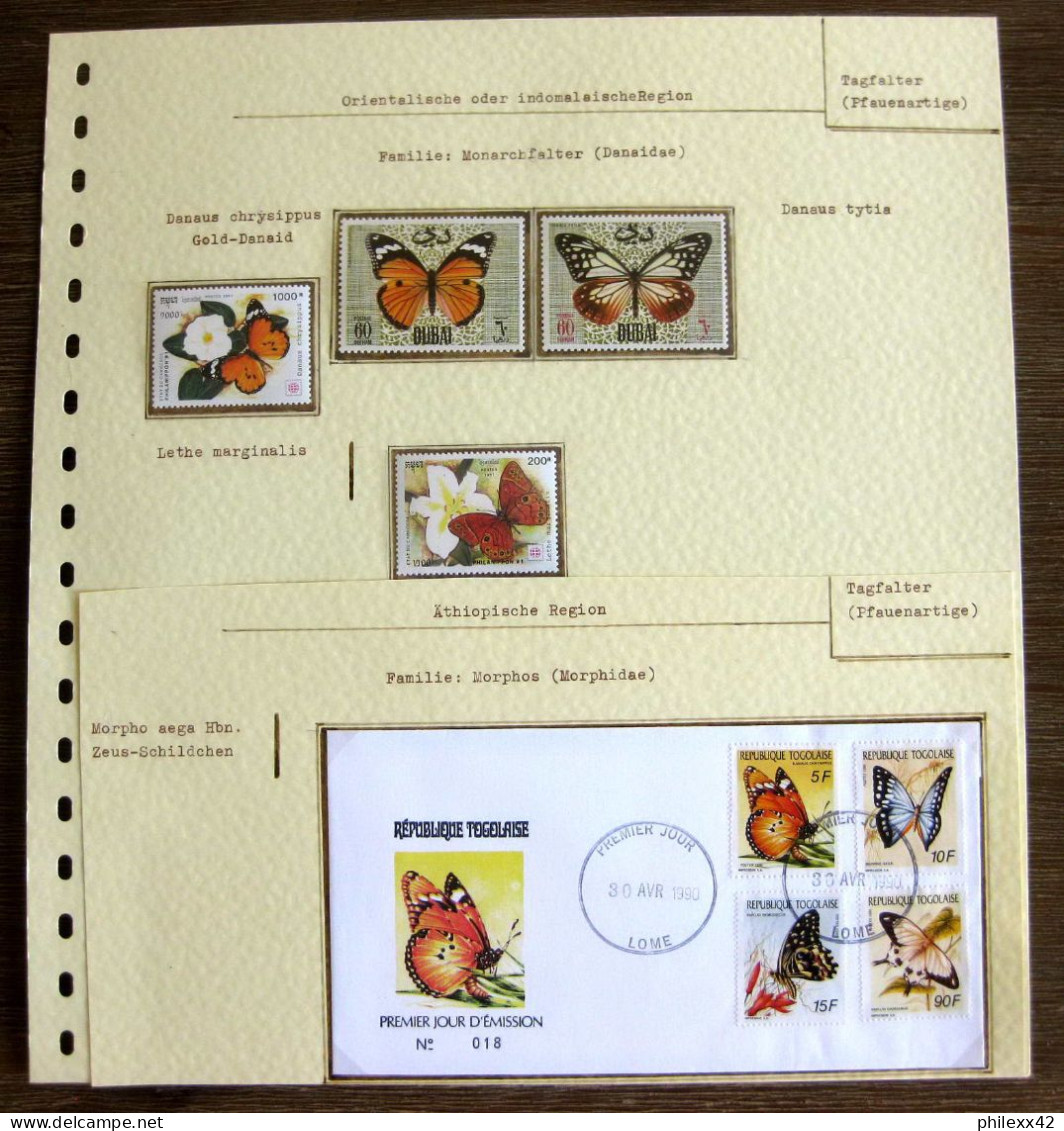 54293 Dubai Togo Togolaise Kampuchéa Fdc Papillons Papillon Schmetterlinge Butterfly Butterflies Neufs ** MNH - Papillons