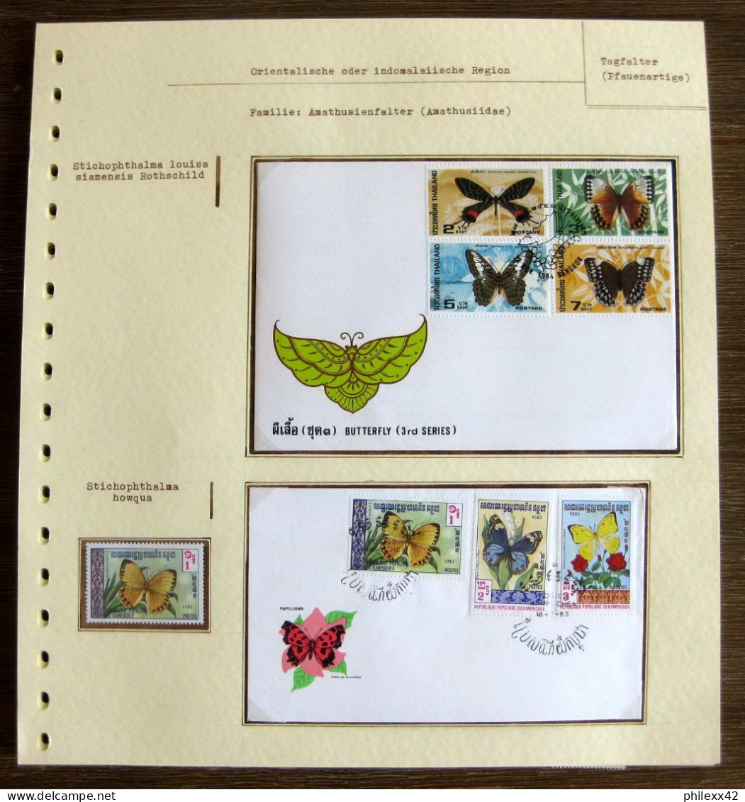 54283 Thailande (Thailand) Kampuchéa Fdc Papillons Papillon Schmetterlinge Butterfly Butterflies Neufs ** MNH - Papillons