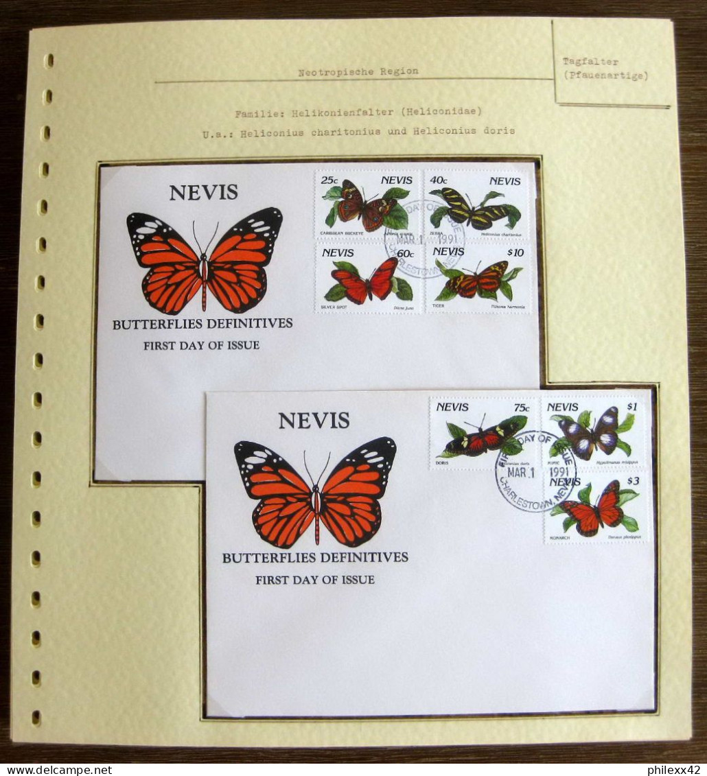 54257 Nevis Fdc 1991 Papillons Papillon Schmetterlinge Butterfly Butterflies Neufs ** MNH - Papillons