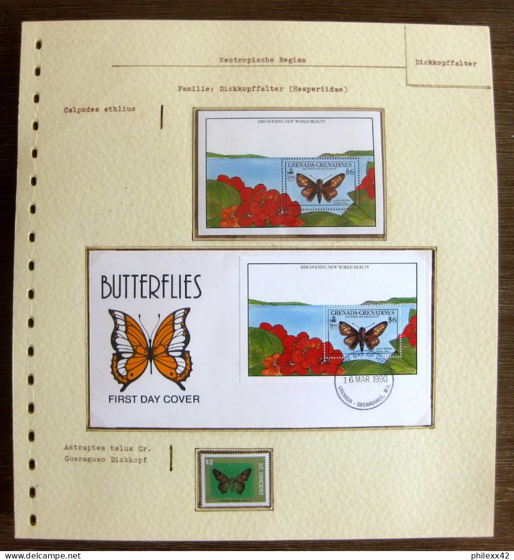 54198 Grenadines Grenade (grenada) Fdc Papillons Papillon Schmetterlinge Butterfly Butterflies Neufs ** MNH - Papillons
