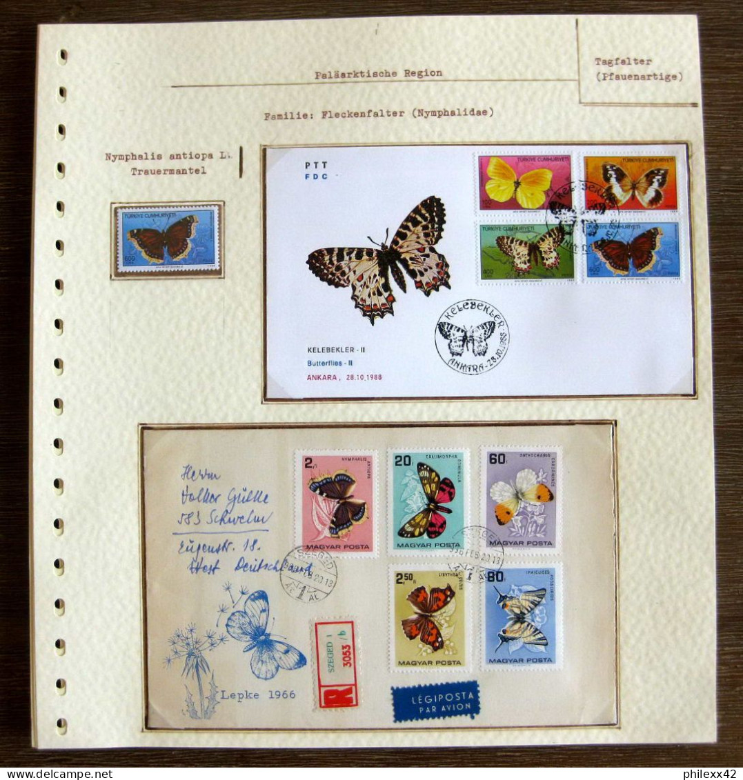 54189 Turquie (Turkey) Fdc 1988 Hongrie (Hungary) Papillons Papillon Schmetterlinge Butterfly Butterflies Neufs ** MNH - Schmetterlinge