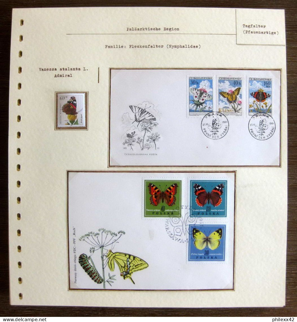 54163 Pologne (Poland) Tchécoslovaquie Lettte Covers Papillons Schmetterlinge Butterfly Butterflies Neufs ** MNH - Schmetterlinge