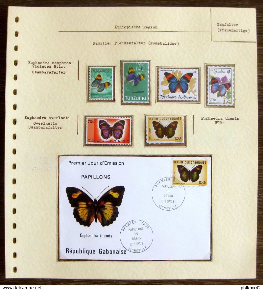 54099 Burundi Gabon Fdc Congo Papillons Papillon Schmetterlinge Butterfly Butterflies Neufs ** MNH - Butterflies