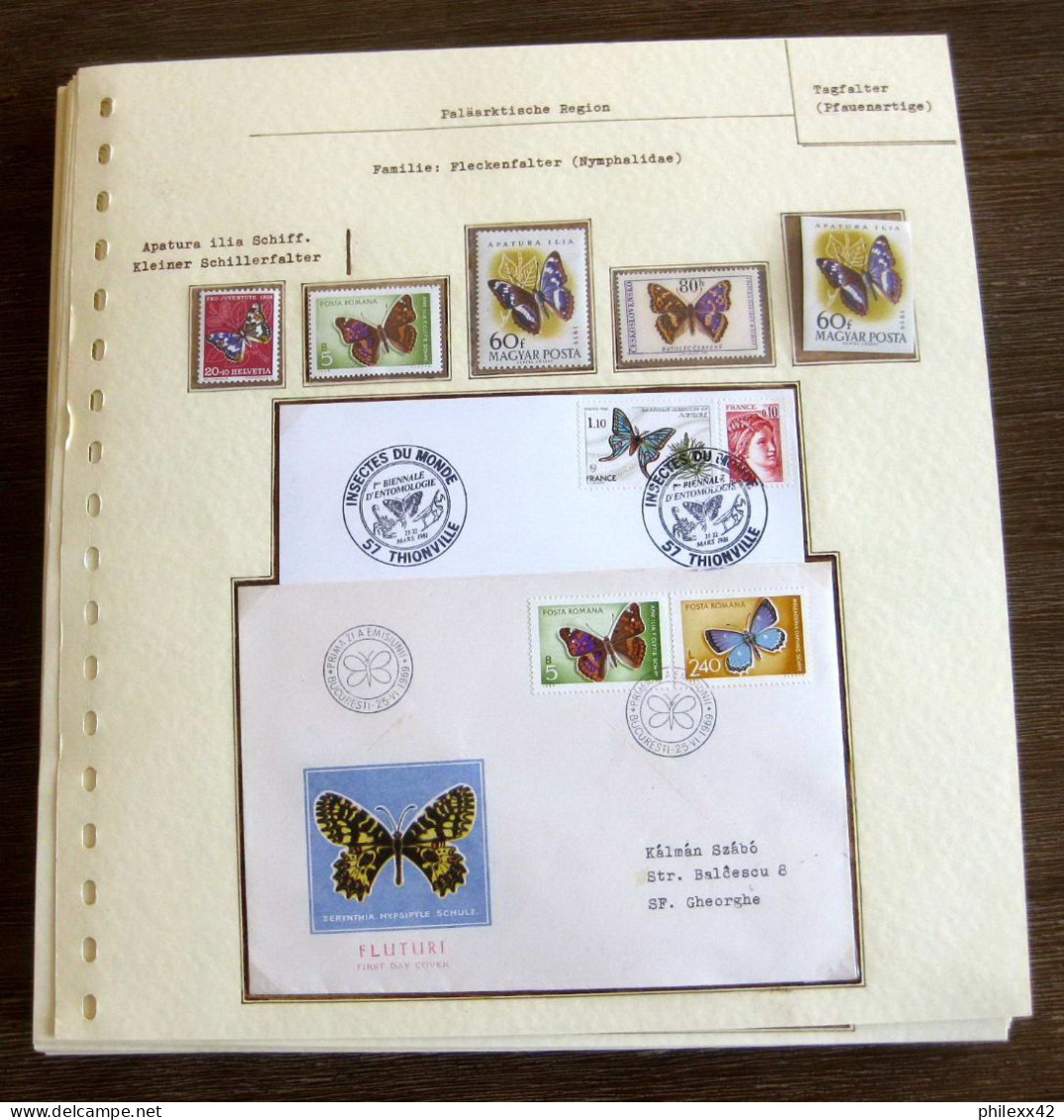 54054 Roumanie Romania Non Dentelé Imperf France Papillons Schmetterlinge Butterfly Butterflies Neufs ** MNH - Papillons