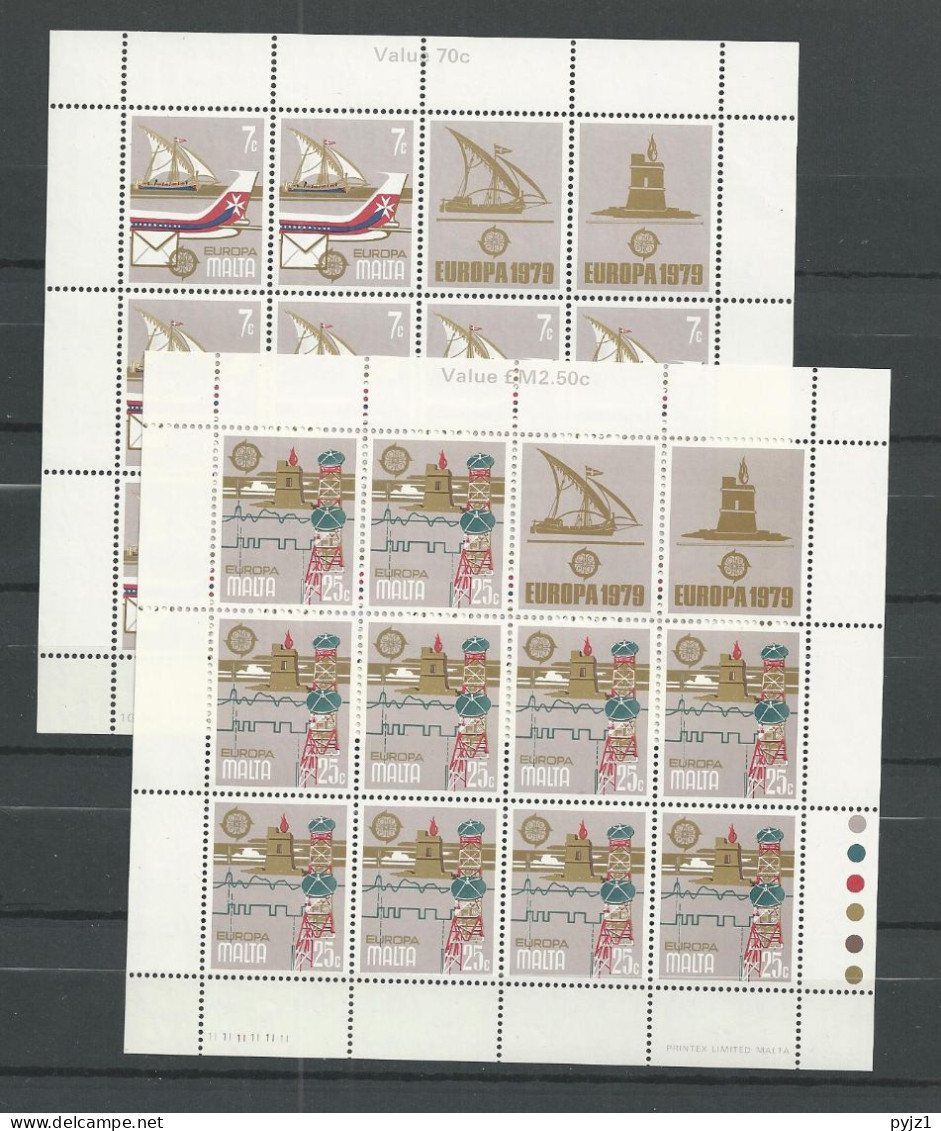 1979 MNH Malta Europa Sheets, Postfris - Malta