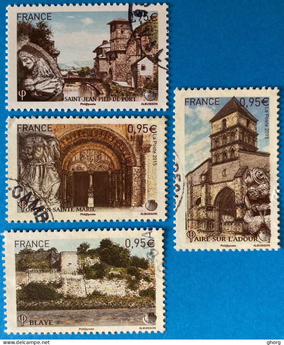 France 2015 : Les Chemins De Saint-Jacques De Compostelle N° 4949 à 4952 Oblitéré - Used Stamps