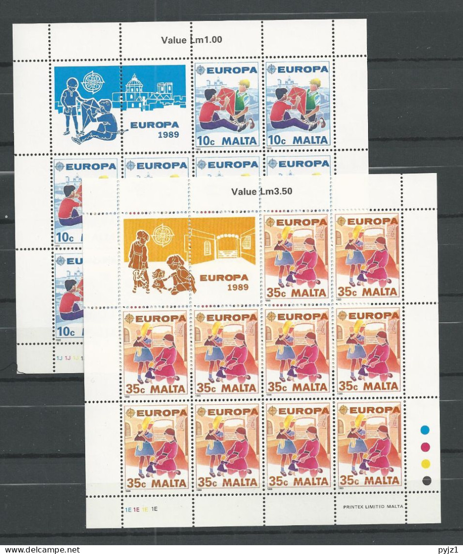 1989 MNH Malta Europa Sheets, Postfris - Malta