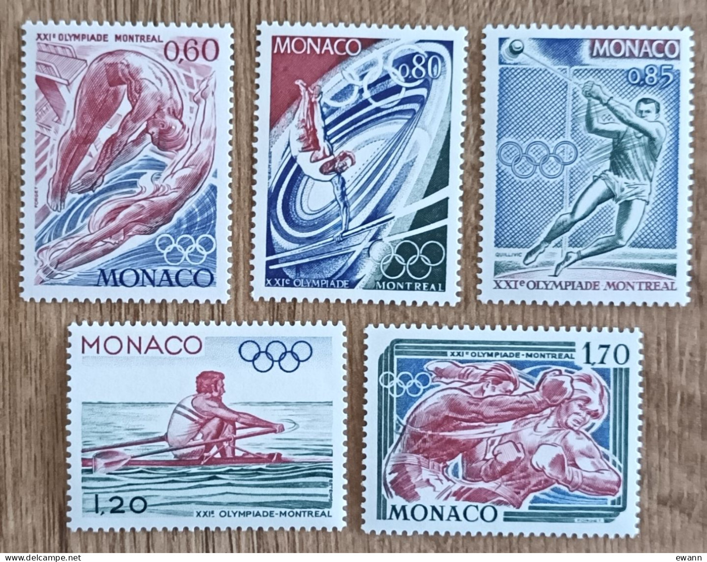 Monaco - YT N°1057 à 1061 - Jeux Olympiques De Montréal - 1976 - Neuf - Unused Stamps