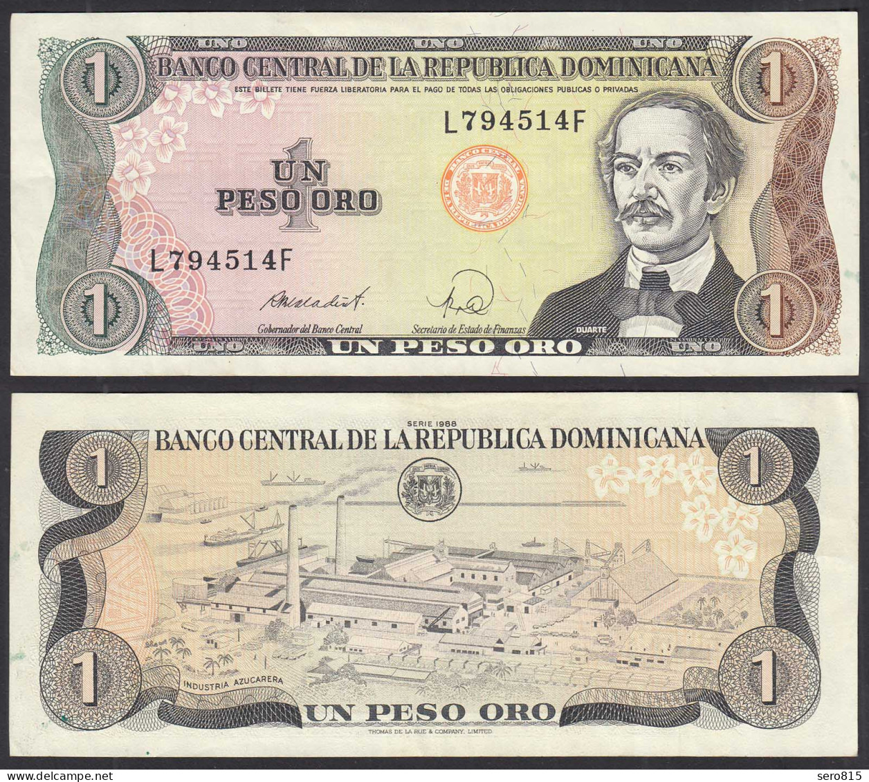  Dominikanische Republik - Dominican Republic 1 Peso 1988 Pick 126c XF (2) - Sonstige – Amerika