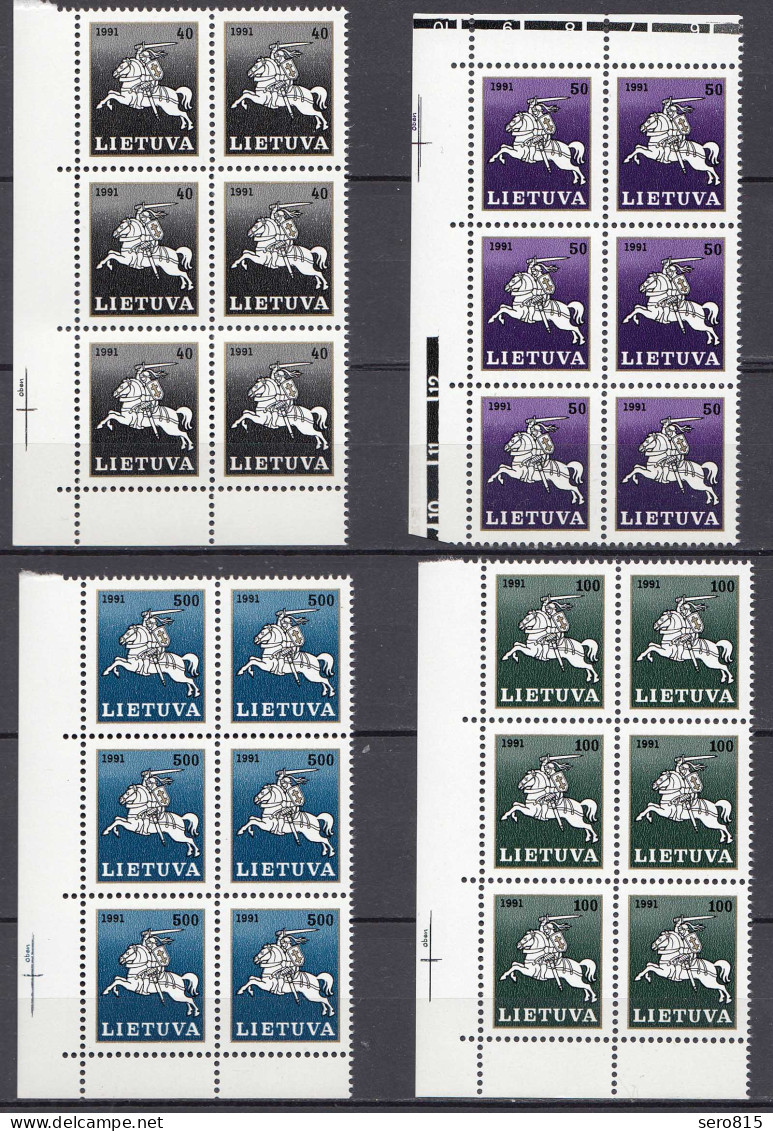 Litauen - Lithuania Mi 491-94 ** MNH 1991 Block Of 6 - 6er Block  (65507 - Lituania