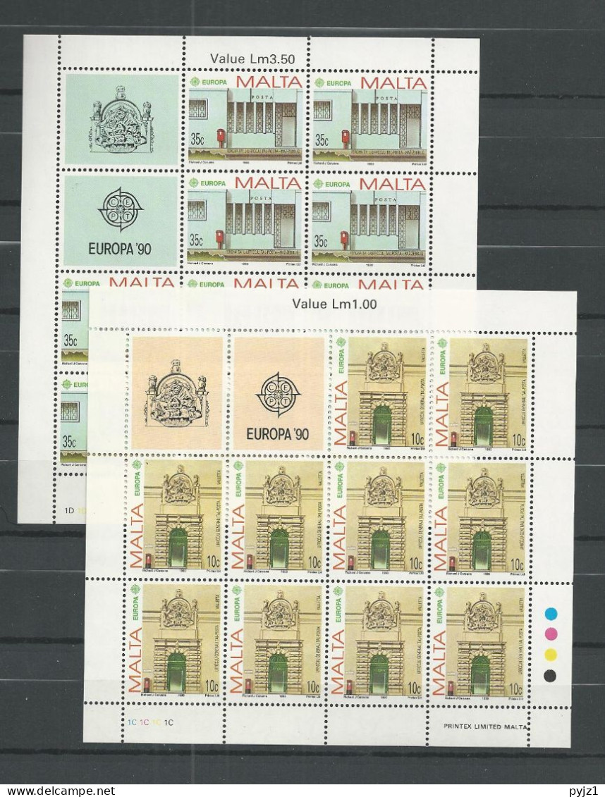 1990 MNH Malta Europa Sheets, Postfris - Malte