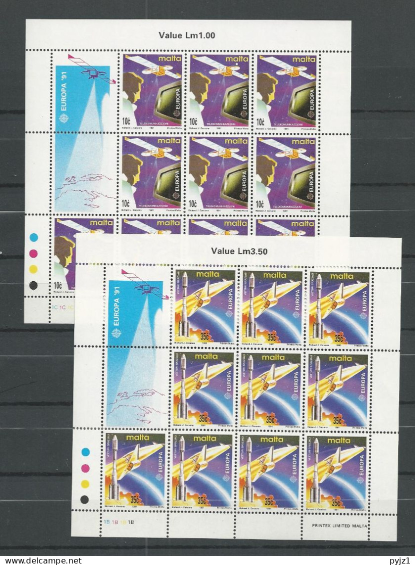 1991 MNH Malta Europa Sheets, Postfris - Malte