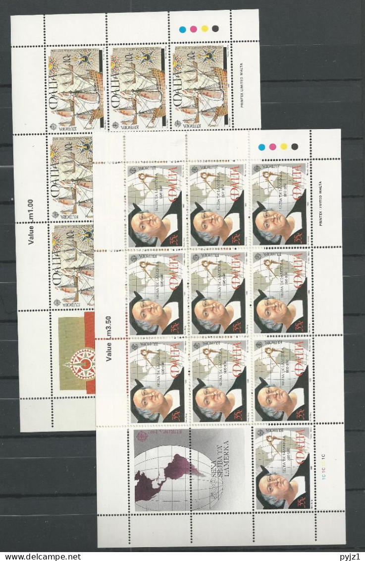 1992 MNH Malta Europa Sheets, Postfris - Malte