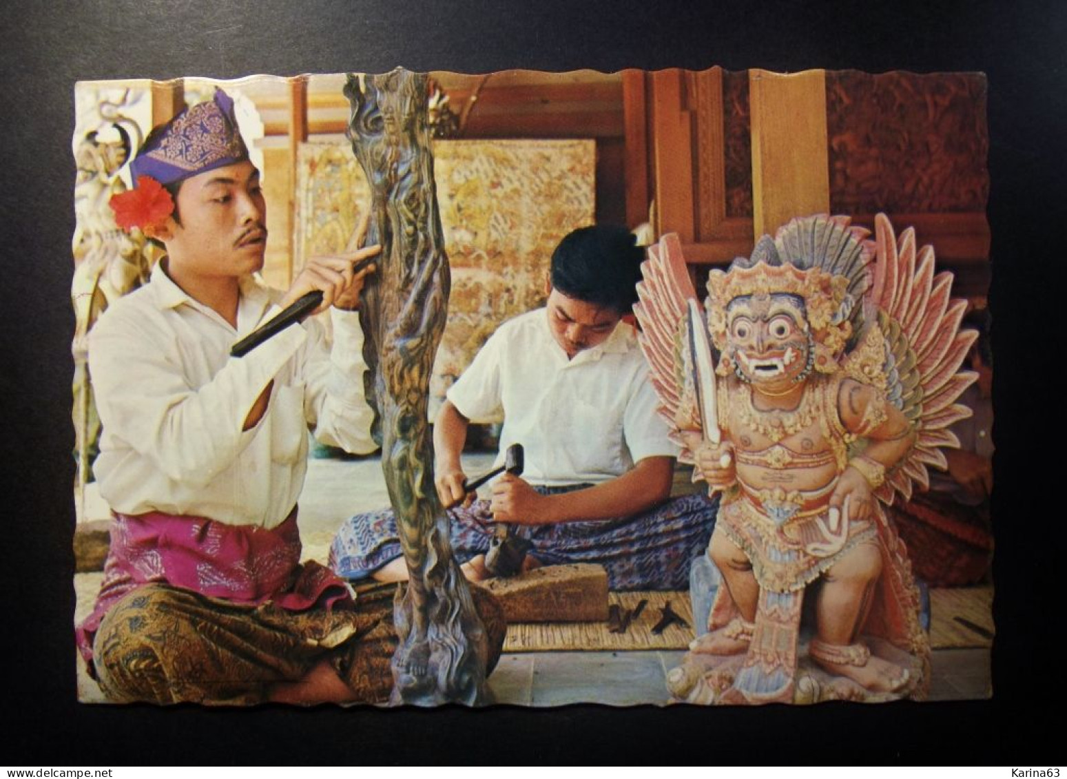 Indonesia - Bali - Seni Ukiran Kayu - Art Of Woodcarving - Used Card - Indonésie