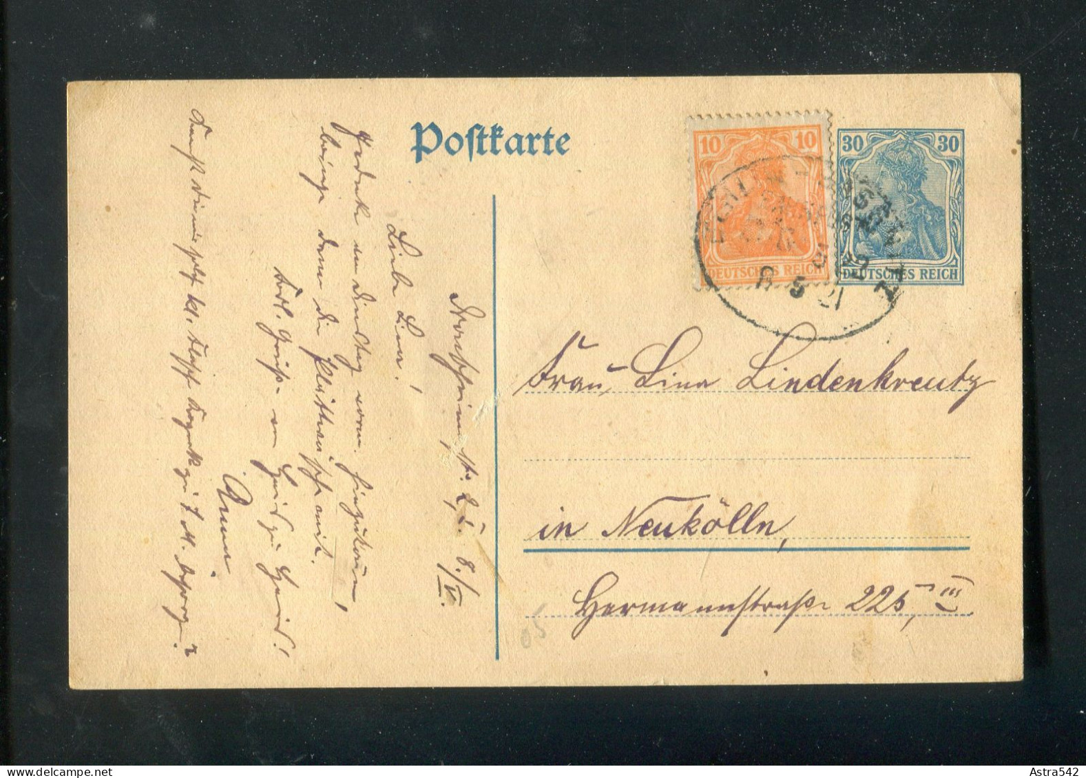 "DEUTSCHES REICH" Bahnpost-Stempel "BERLIN-SASSWITZ" Auf Postkarte (A1131) - Postkarten