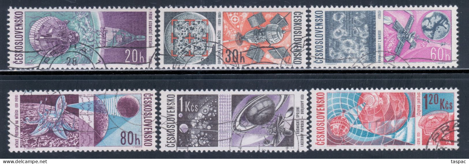 Czechoslovakia 1966 Mi# 1651-1656 Used - American And Russian Achievements In Space Research - Europe