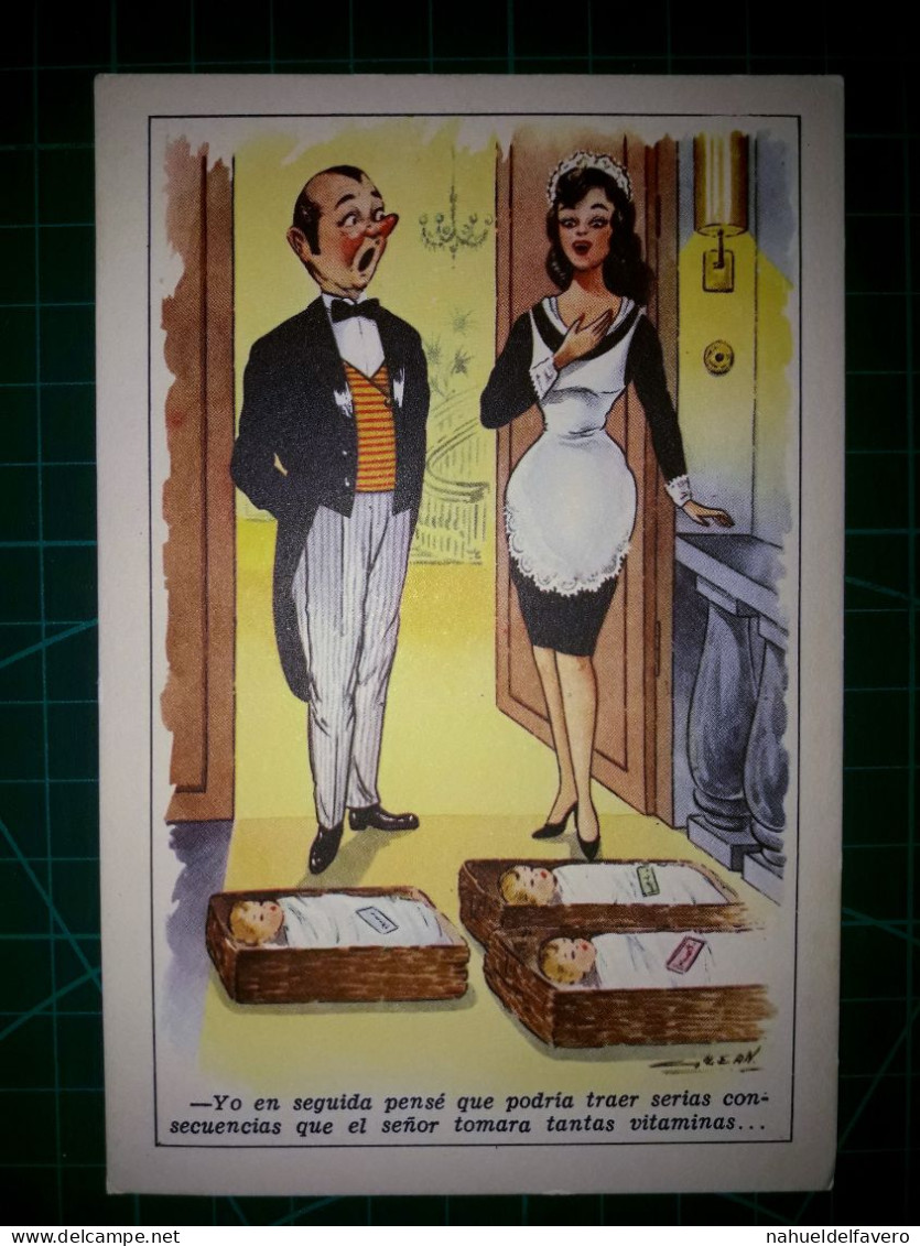 ARGENTINE, Carte Postale Vintage, Illustration Amusante Avec Des Caricatures Drôles Et Hilarantes. Comédie, Humour.. - Humor