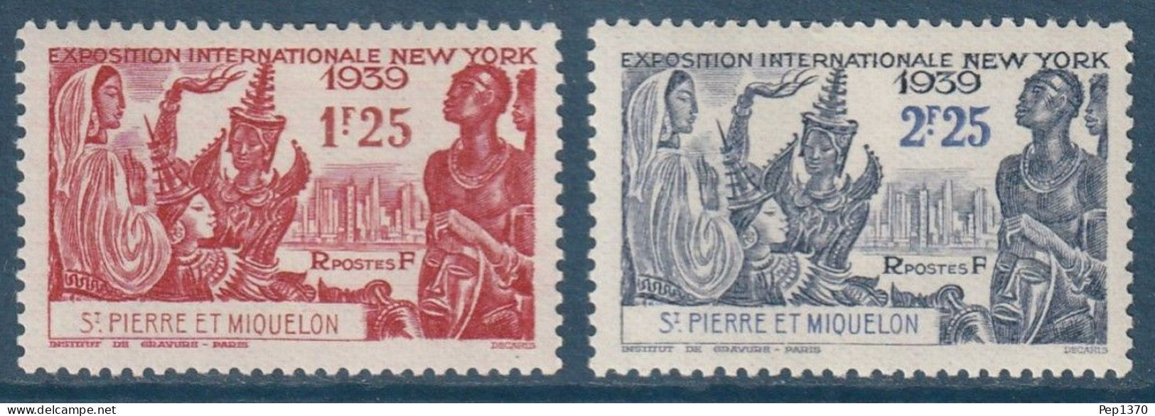 SAINT PIERRE ET MIQUELON 1939 - EXPO NEW YORK - YVERT 189/190* - Nuovi