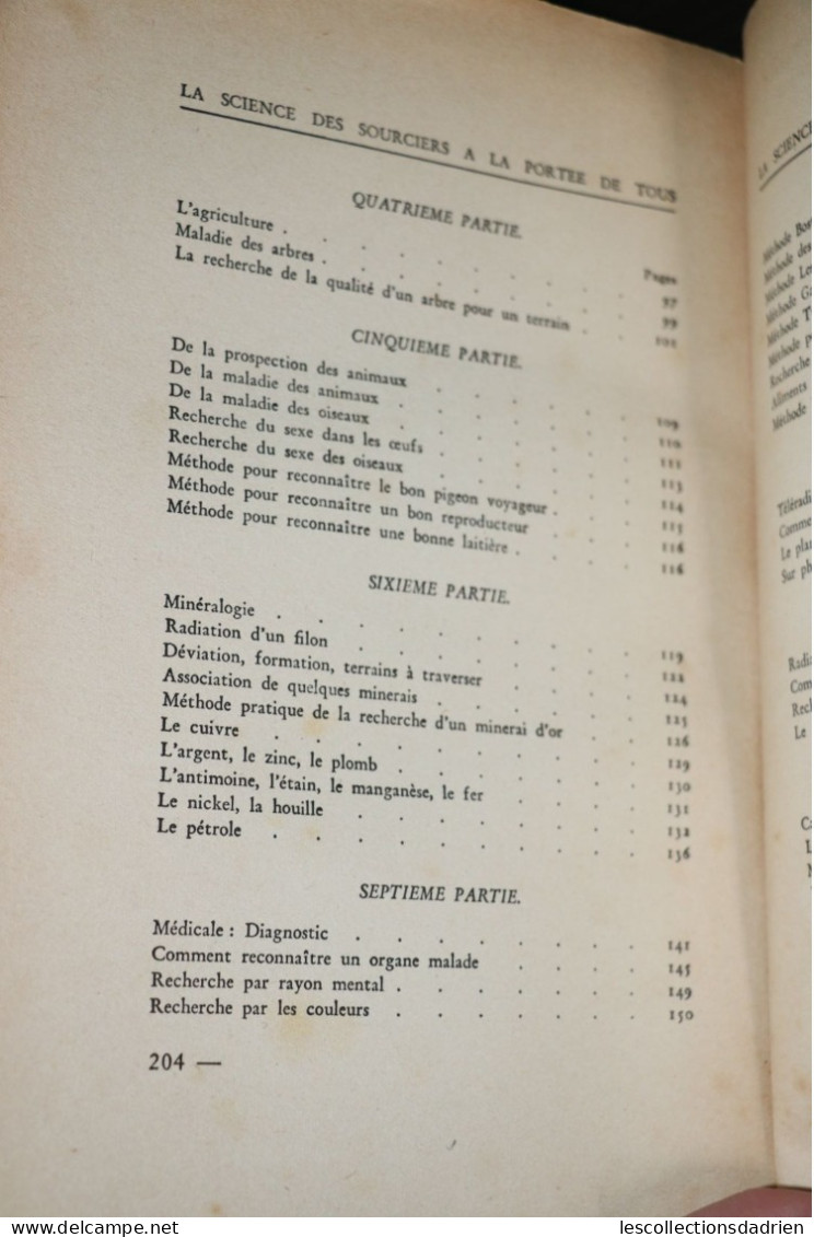 Livre ancien Radiesthésie la science des sourciers à la portée de tous 1938 - Georges Discry dédicacé