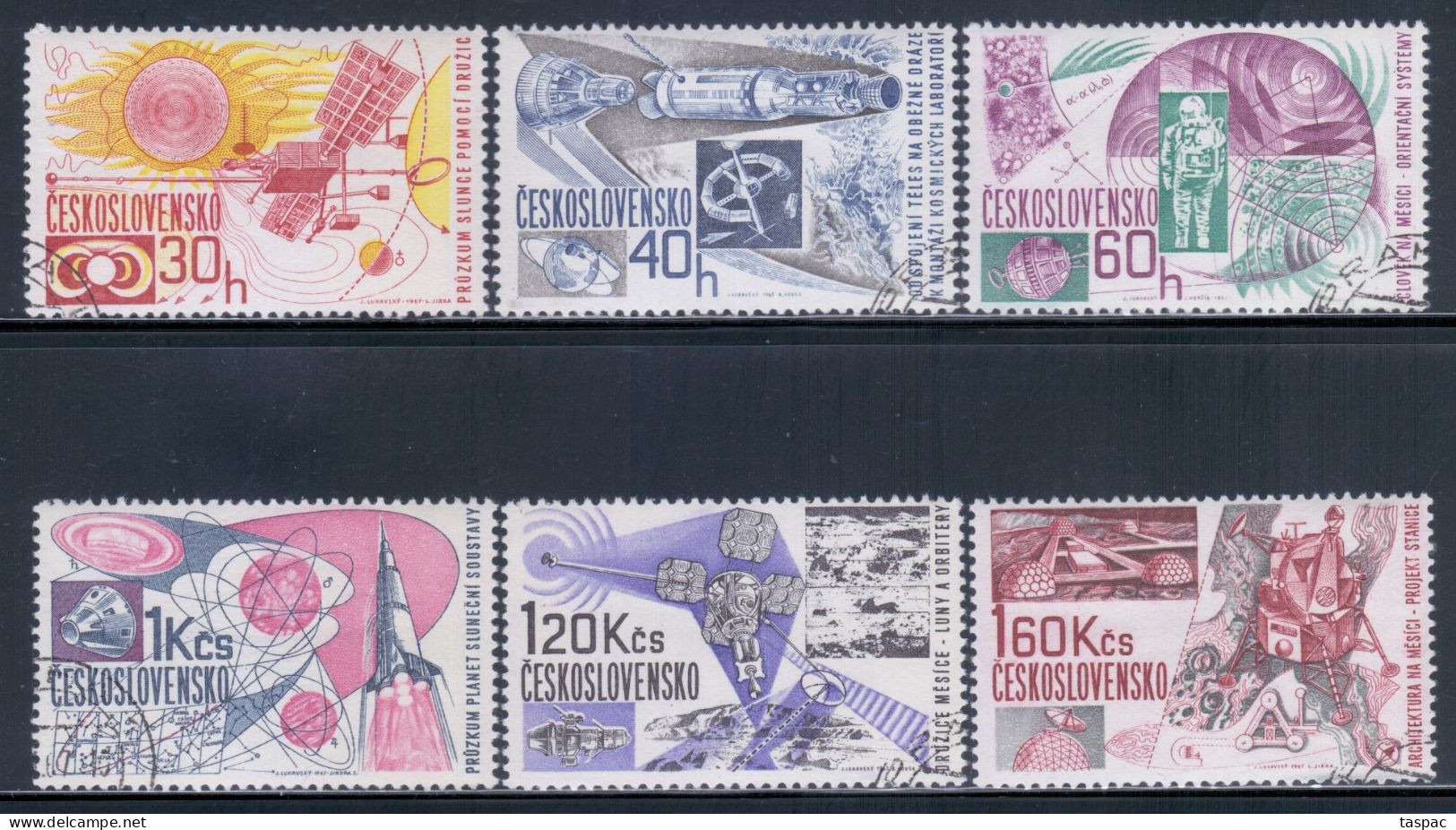 Czechoslovakia 1967 Mi# 1688-1693 Used - Space Research - Used Stamps