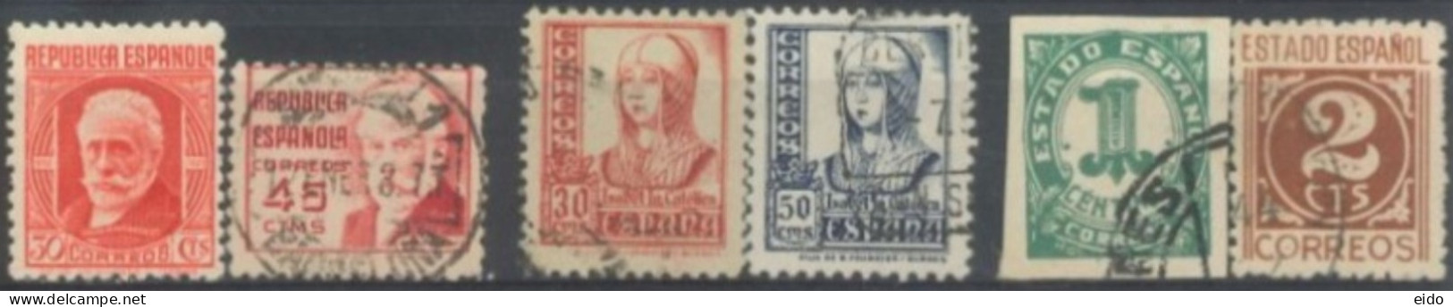 SPAIN, 1936/40, COLLECTION OF STAMPS SET OF 6, USED. - Gebruikt