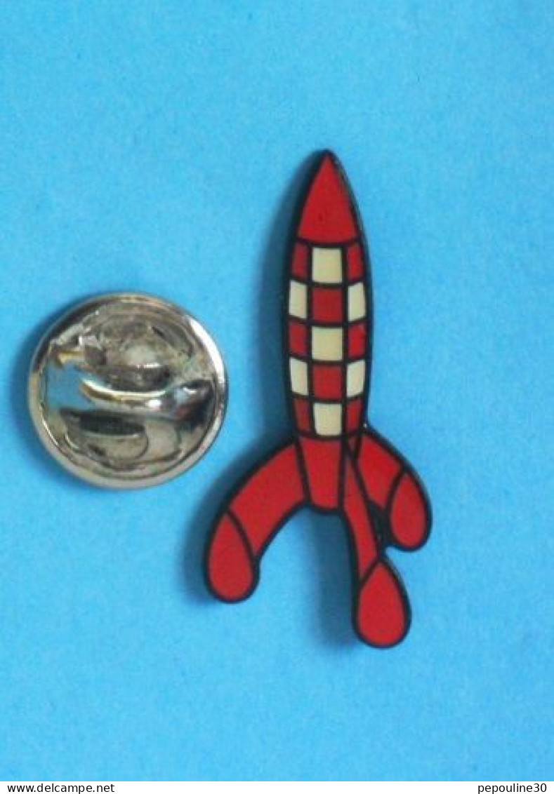 1 PIN'S //   **  LA FUSÉE / TINTIN & MILOU / OBJECTIF LUNE ** . (©Herger . ML 01 Atlas) - BD