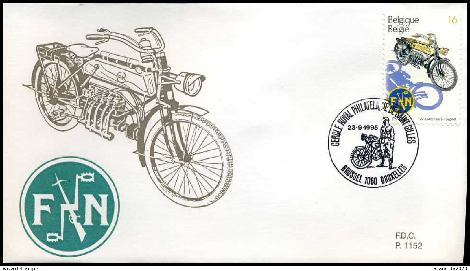 2616 - FDC - Oude Belgische Motoren  #2  P1152 - 1991-2000