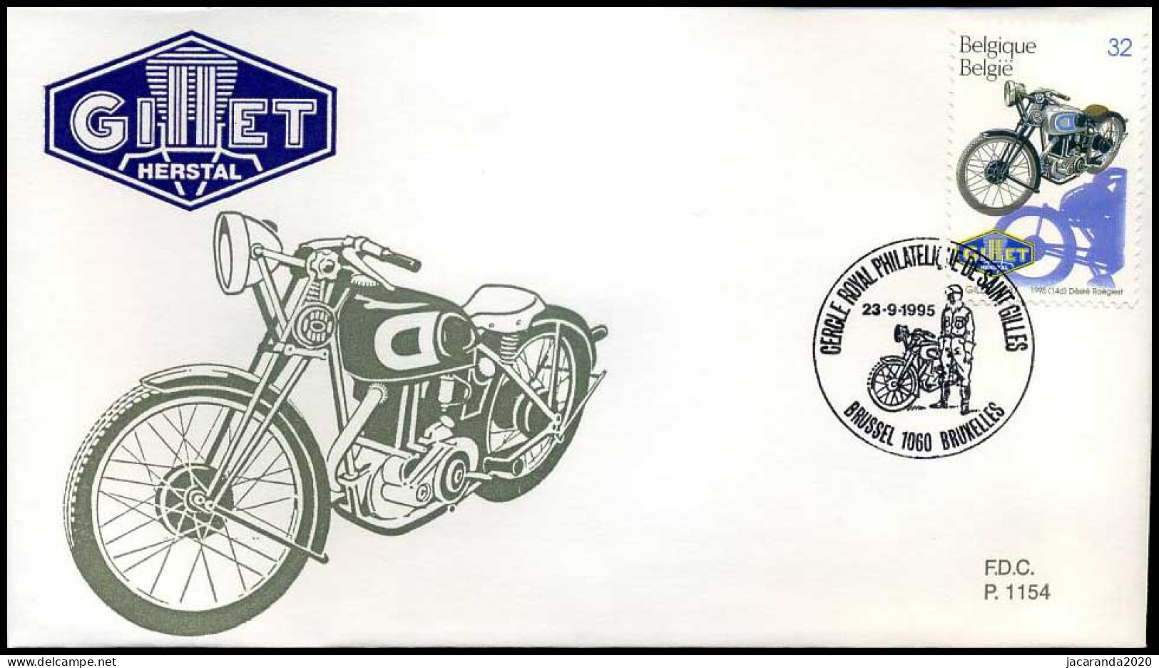 2618 - FDC - Oude Belgische Motoren  #4  P1154 - 1991-2000