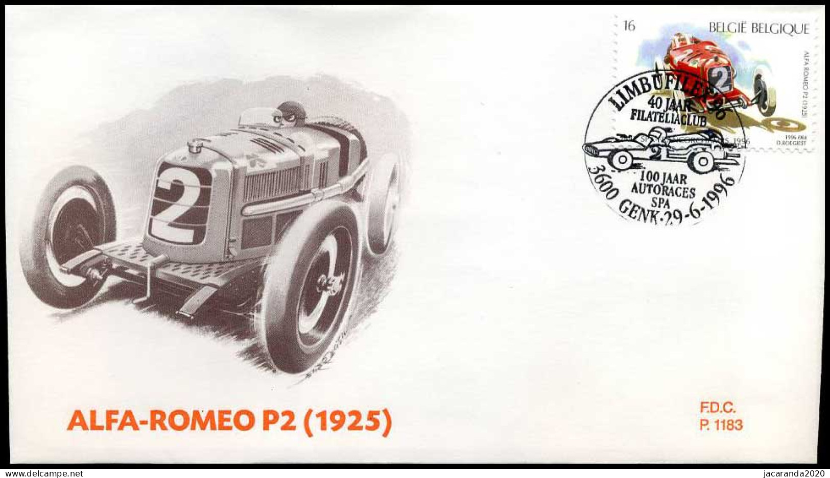 2650 - FDC - 100 Jaar Autoraces In Spa  #3  P1183 - 1991-2000