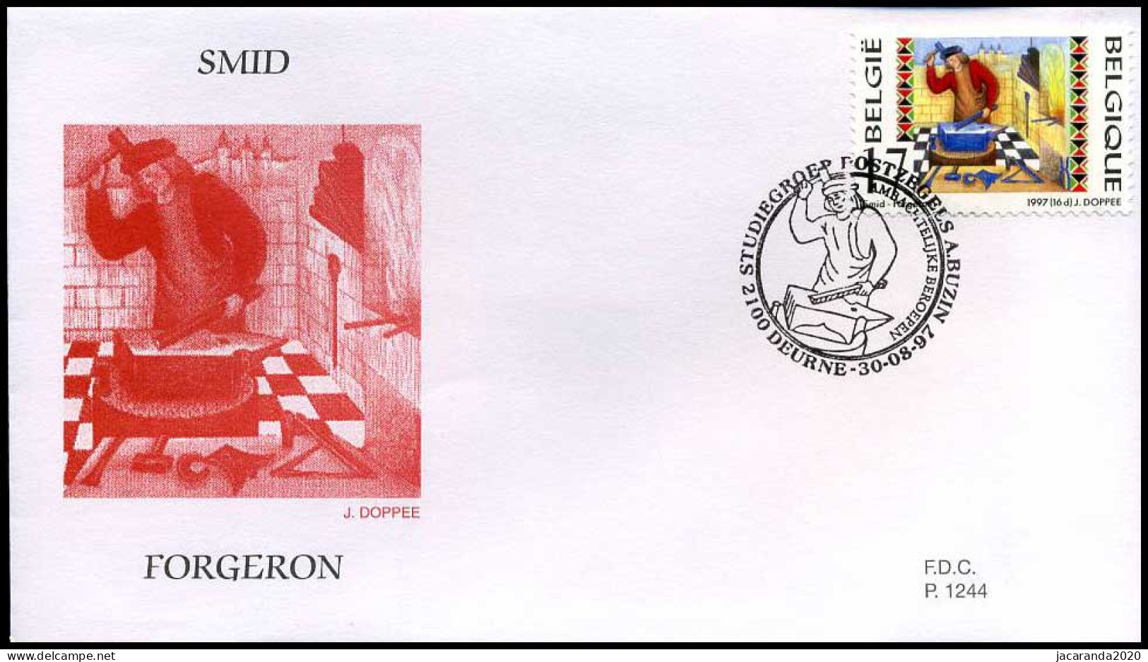 2724 - FDC - Ambachtelijke Beroepen  #4  P1244 - 1991-2000