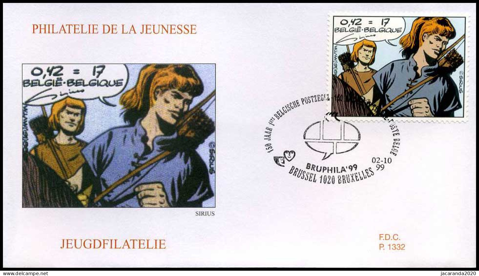 2849 - FDC - Jeugdfilatelie  #7  P1332 - 1991-2000