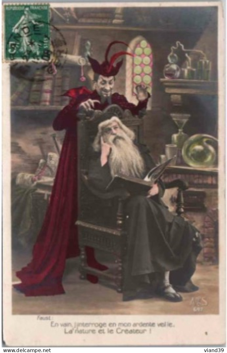 FAUST  Et Mephistophéles. .   - CPA De 1909 - Theater