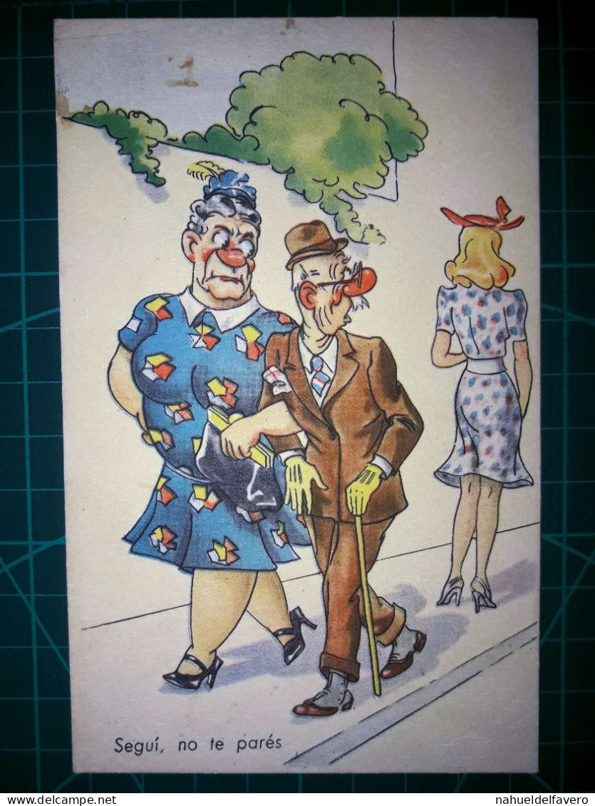 ARGENTINE, Carte Postale Vintage, Illustration Amusante Avec Des Caricatures Drôles Et Hilarantes. Comédie, Humour.. - Humor