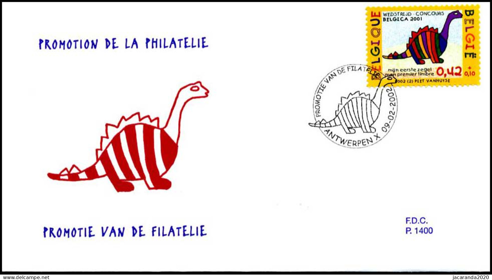 3056 - FDC - Promotie Van De Filatelie. Belgica 2001 #1 P1400 - 2001-2010