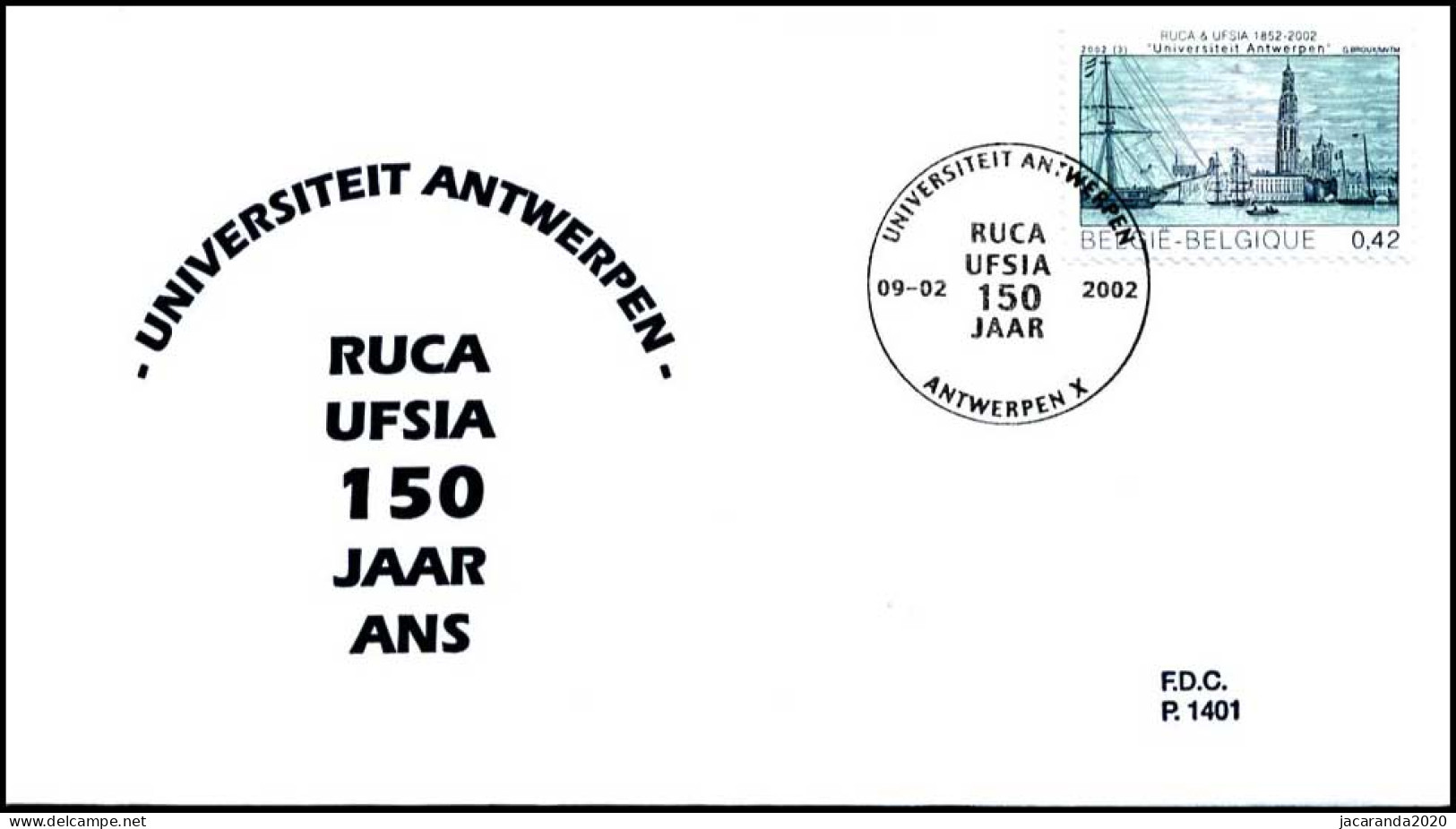 3057 - FDC - 150 Jaar "Universiteit Antwerpen" #1 P1401 - 2001-2010