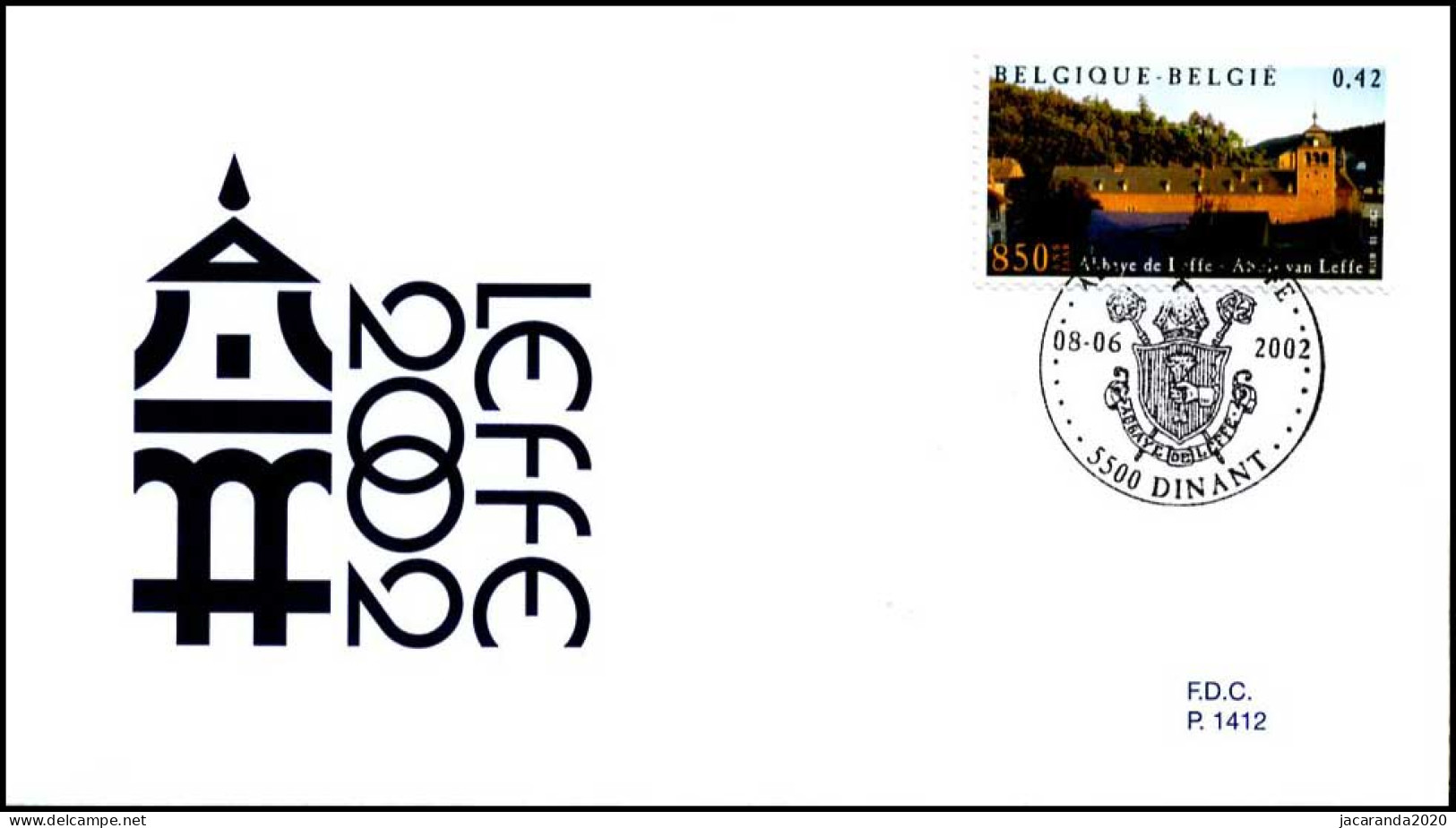 3073 - FDC - 850ste Verjaardag Van De Adbij Van Leffe #1 P1412- Stempel: Dinant - 2001-2010