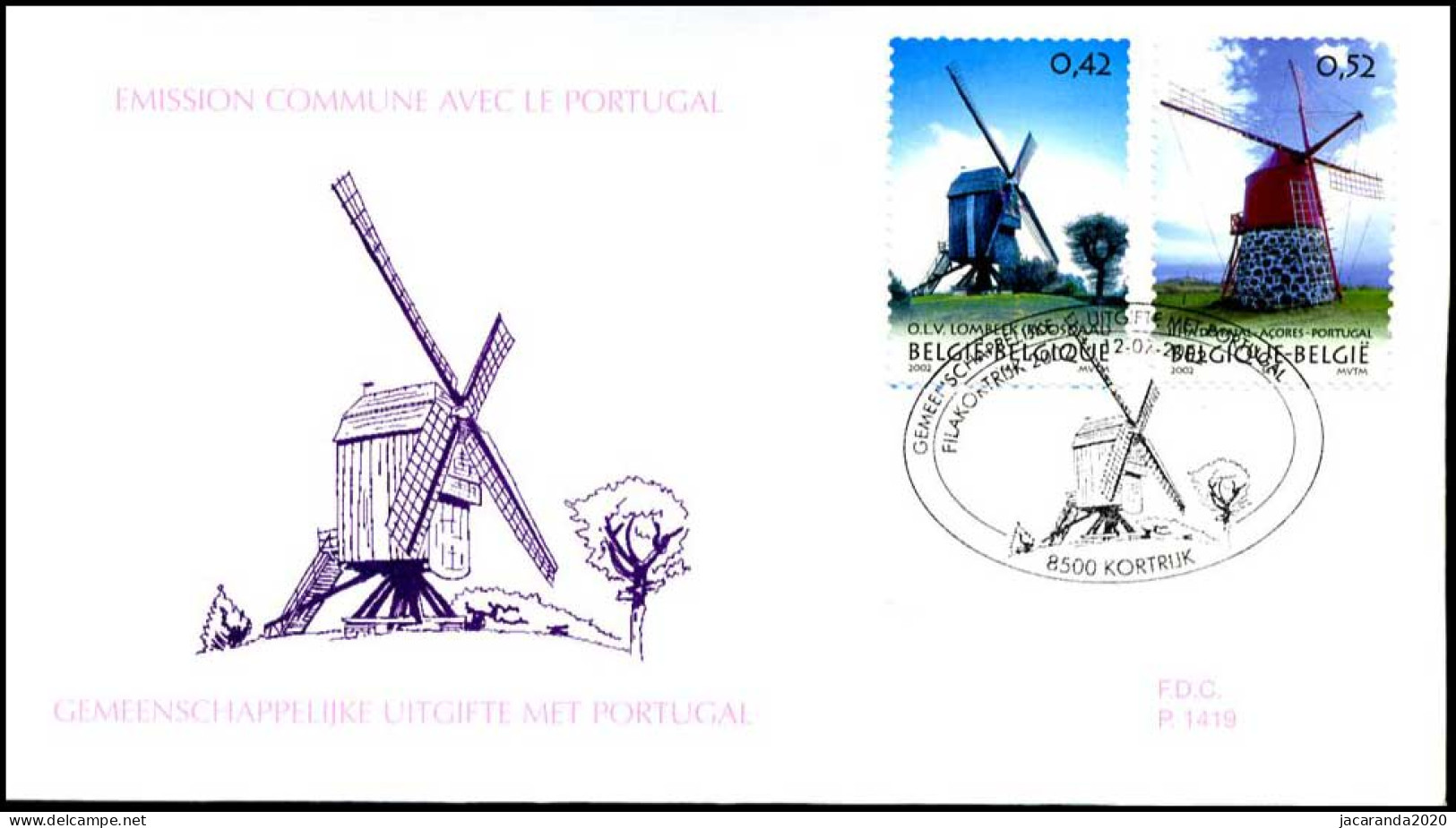 3091/92 - FDC - Windmolens - Gemeensch. Uitgifte Met Portugal #1 - 2001-2010