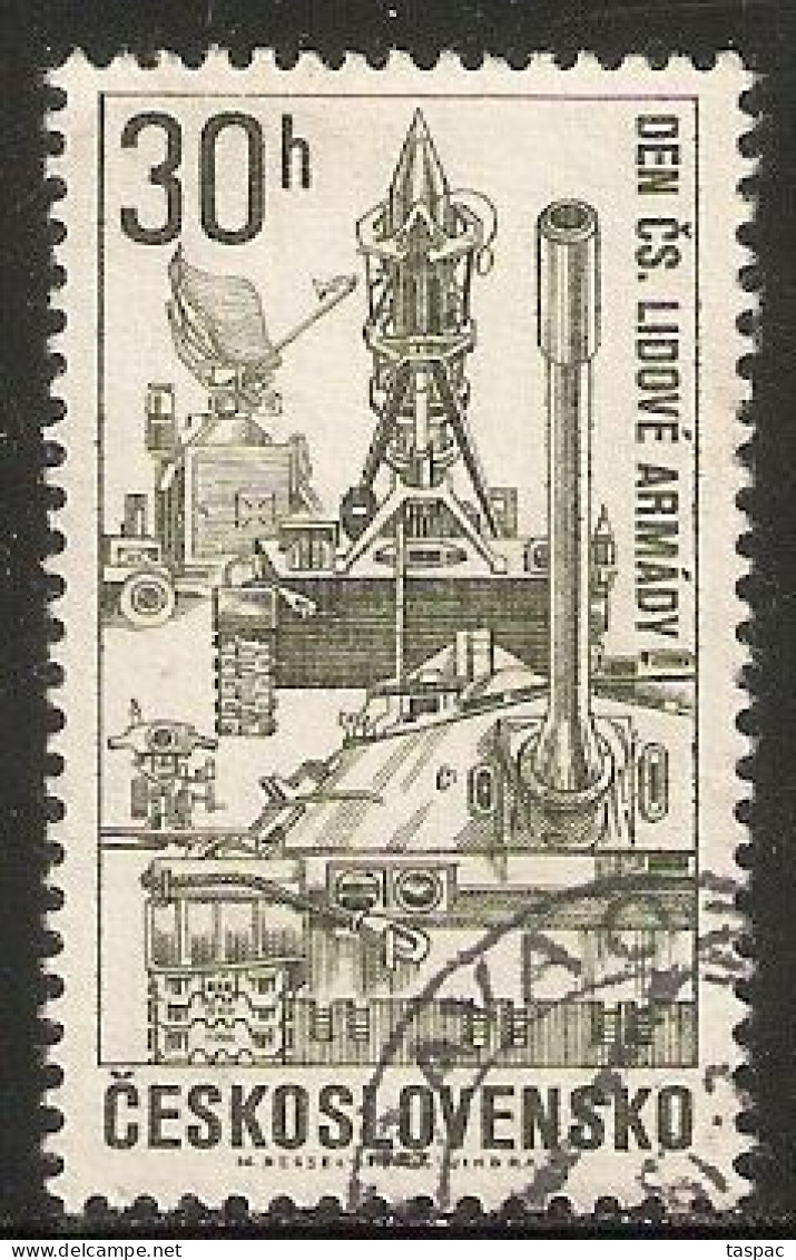 Czechoslovakia 1967 Mi# 1737 Used - Day Of The Czechoslovak People’s Army / Rockets And Weapons / Space - Gebraucht